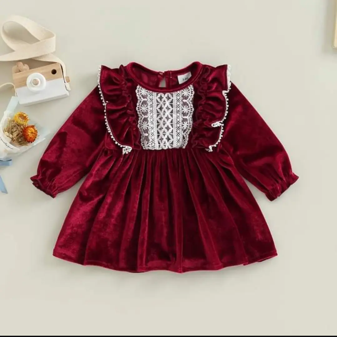 Winter Baby Girls Dress (Velvet fabric)