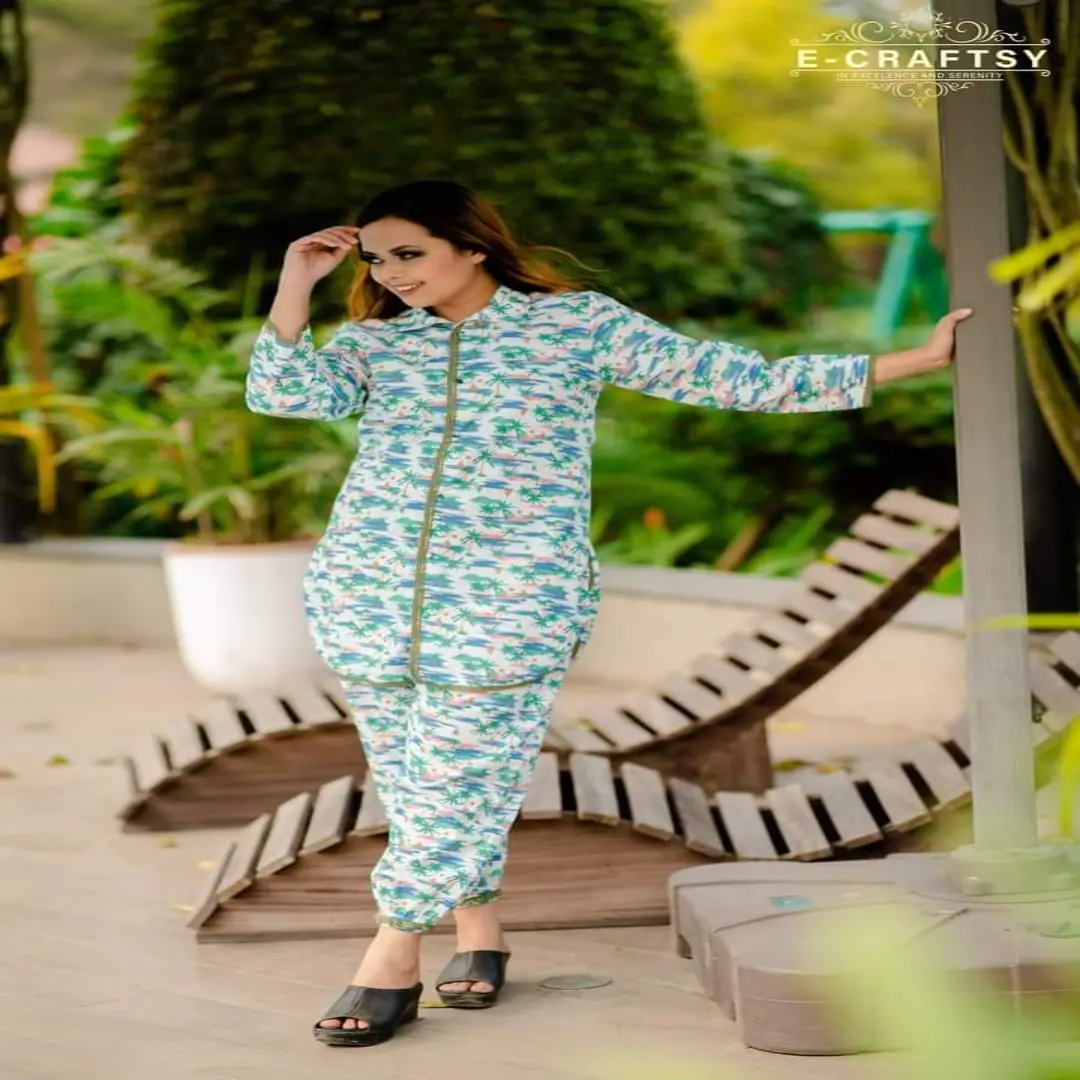 Codes set or cuti set (কোর্ডসসেট বা কুর্তিসেট) লেইস ওয়ার্ক করা