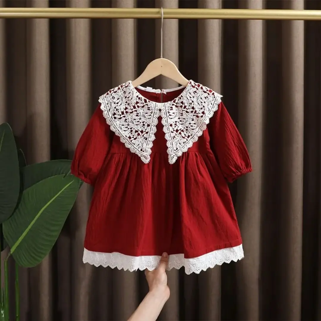 Long Sleeve Cotton Dress for baby Girl