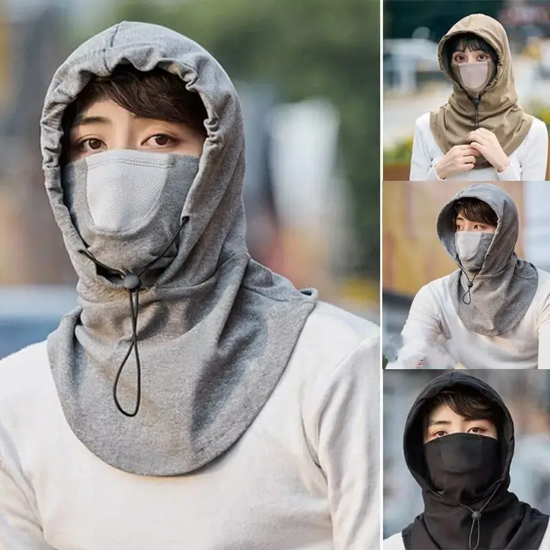 Airproof Face Mask with Hooded / Winter Hooded Mask with Neck Warmer