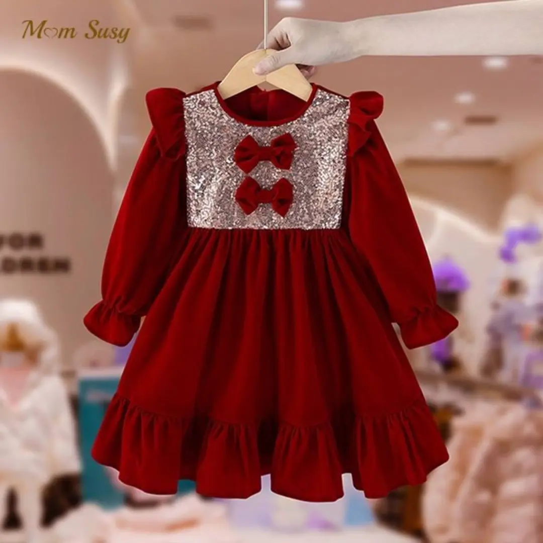 Baby Girls Dress (Velvet fabric) For Winter